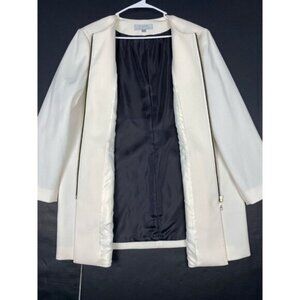 Tahari Arthur S. Levine Women's Size 18 W Ivory Long Blazer with Pockets